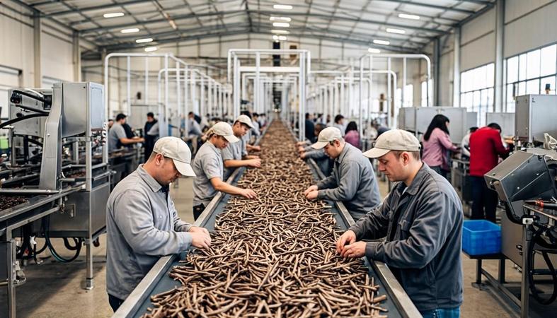 Azerbaycan'da kalite kontrol sistemleri ile meyan kökü işleme tesisi