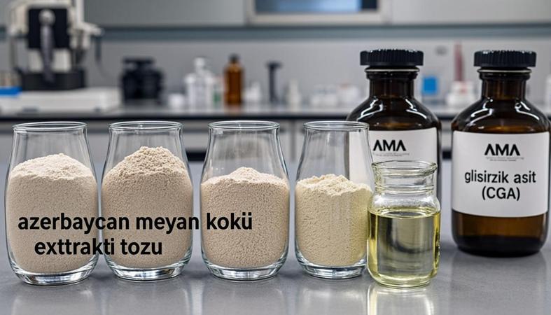 Azerbaycan laboratuvarında meyan kökü ekstraktları ve CGA kalite testi