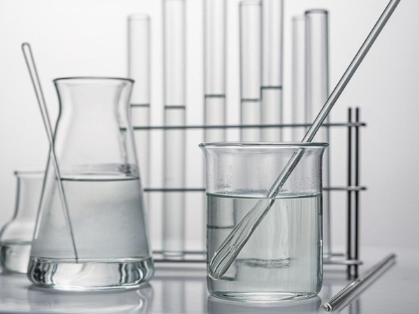 Scientific laboratory glassware including glass tubes and rods for chemistry