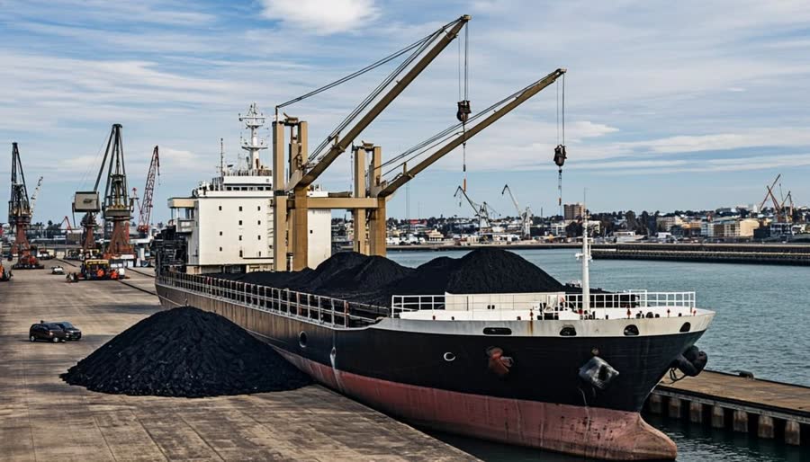 China coal import port, bulk carrier loading coal