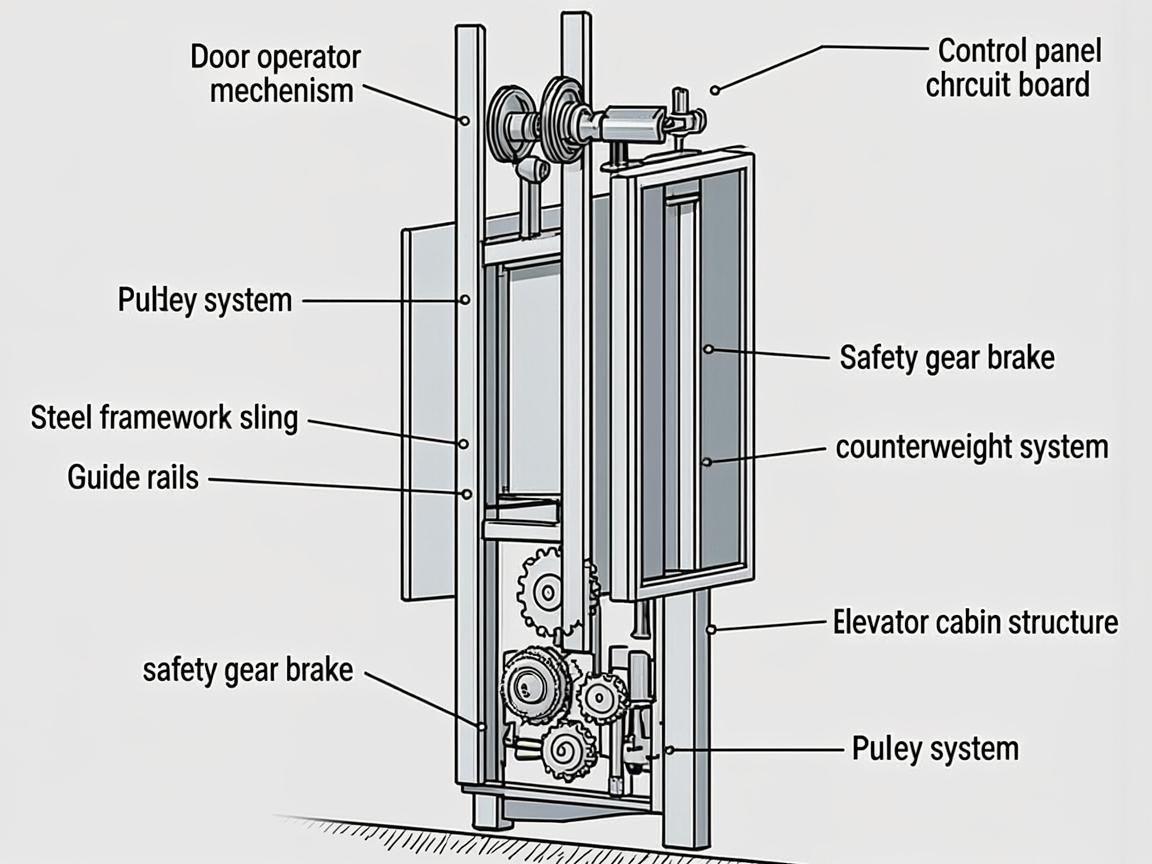 Elevator Lift Cross-Section Diagram - Components of a Lift System