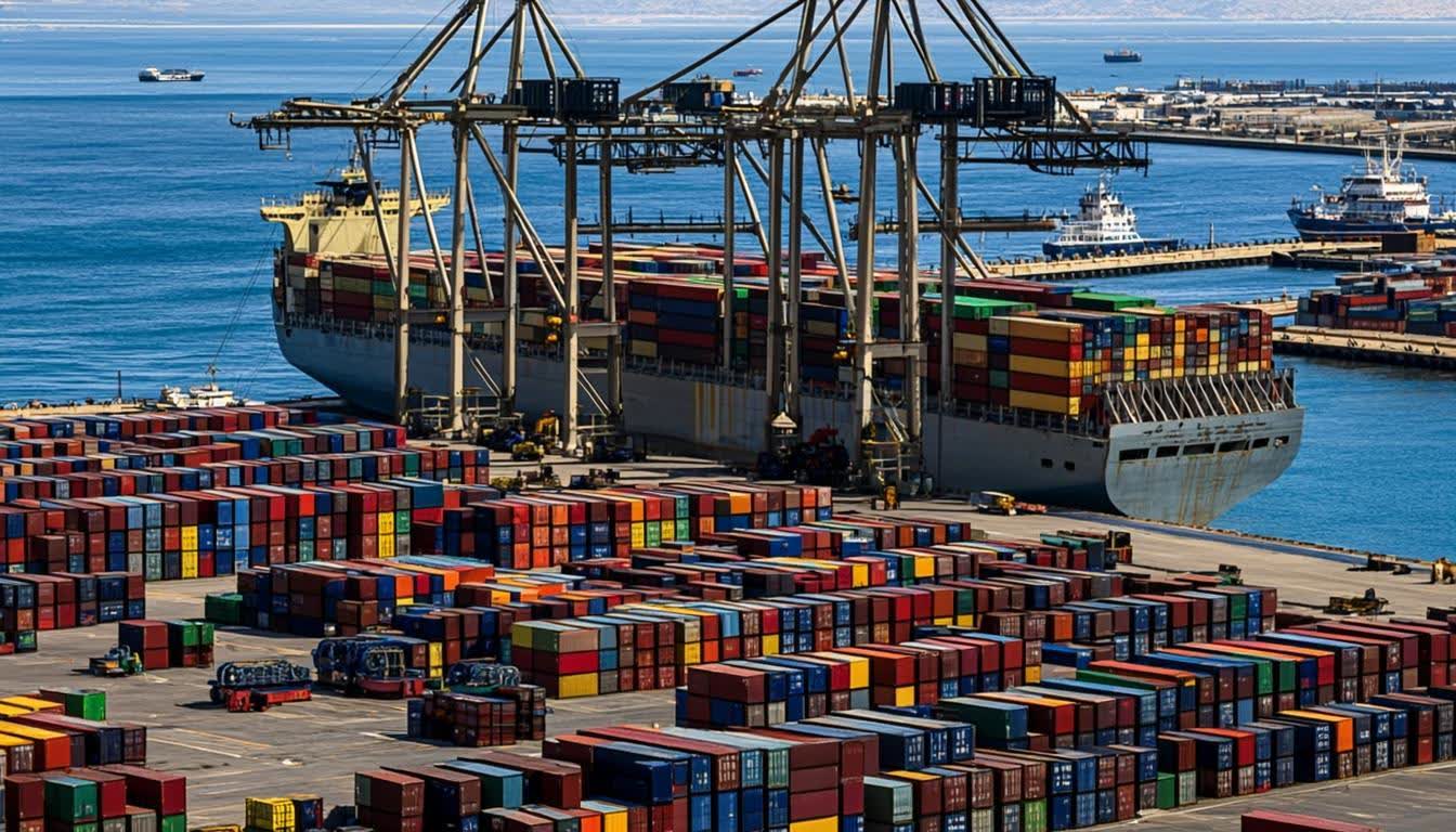 Algeria tea import port operations - Mediterranean shipping containers